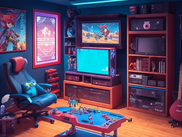 A beautiful Gaming room cyrtostyle