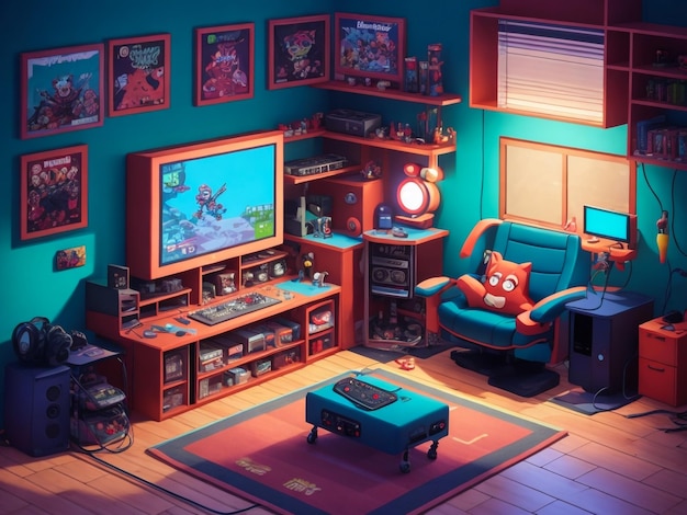 A beautiful Gaming room cyrtostyle