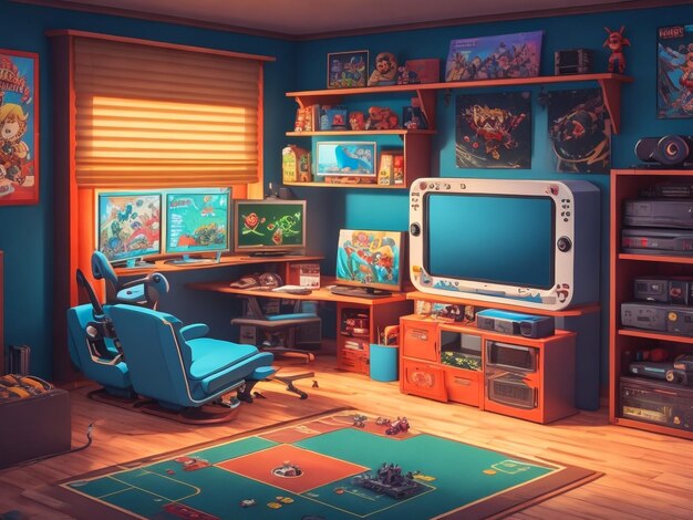 A beautiful Gaming room cyrtostyle