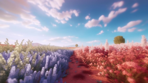 Красивый сад мечтательный цветокоррекция фон Generative AI