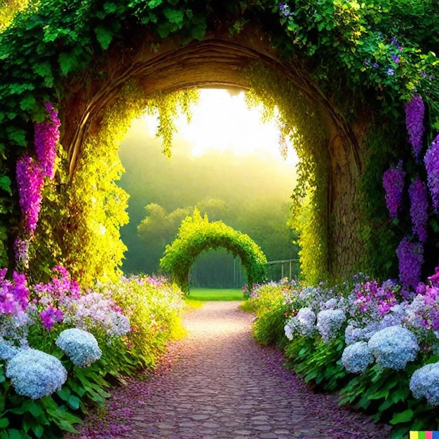 美しい庭の道
