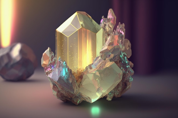 Красивое изображение драгоценного камня, роскошные кристаллы, Ai, генеративное