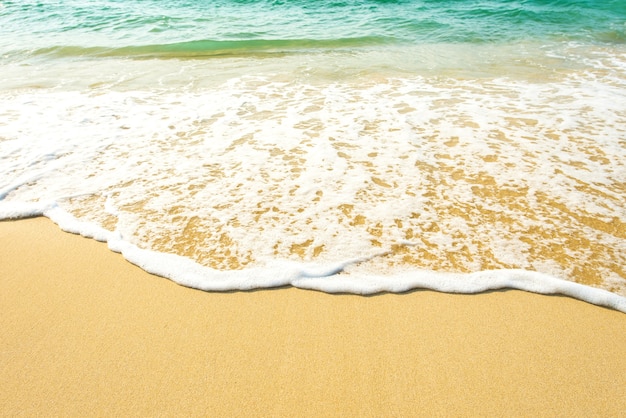 Beautiful gentle wave at the shallow beach