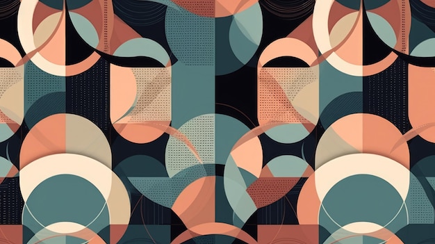 Beautiful geometric abstract seamless pattern generative ai