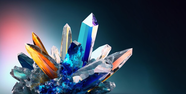 Beautiful geometric crystal formation zen background Generative ai