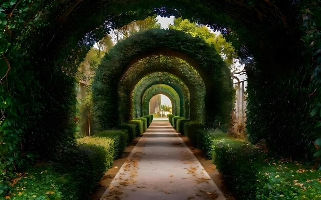 Photo beautiful geometric shapes in natural pathway