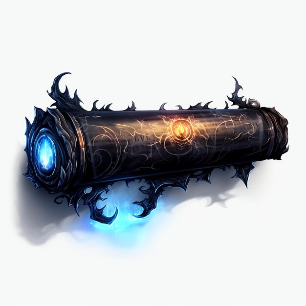 Photo beautiful ghothic black ancient scroll clipart illustration