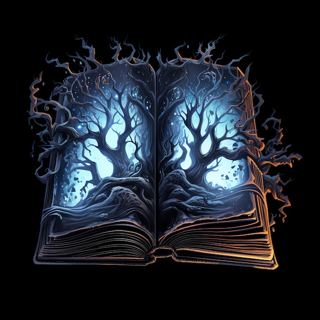 beautiful Ghothic black book clipart illustration