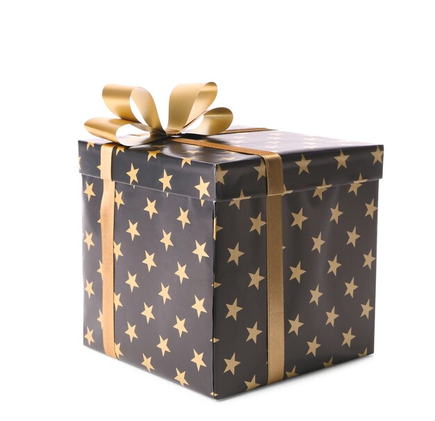 Beautiful gift box on white background