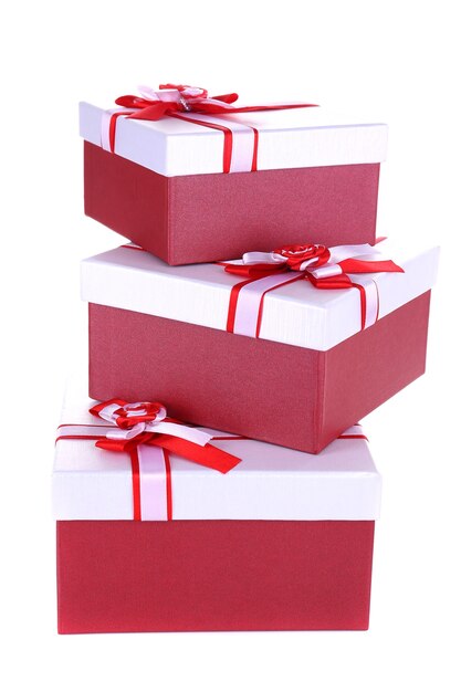 Beautiful gift boxes isolated on white