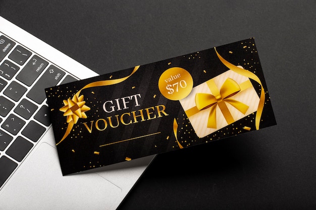 Photo beautiful gift voucher with decoration