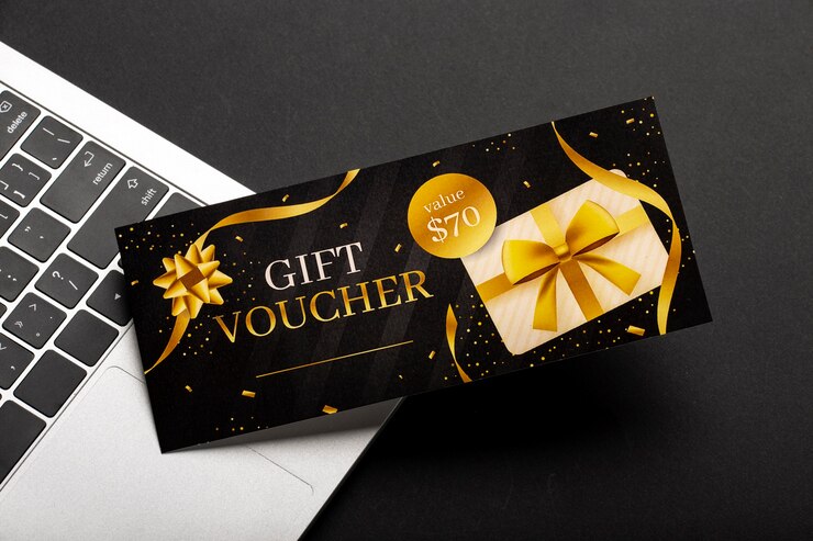 Photo beautiful gift voucher with decoration