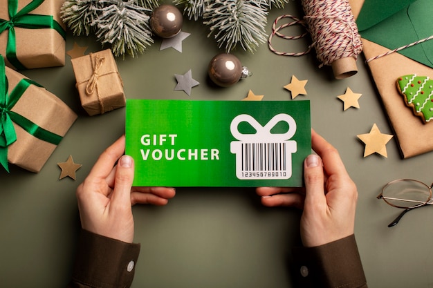beautiful gift voucher with decoration
