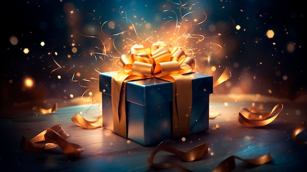 Beautiful gifts glitter magic Generative AI Happy