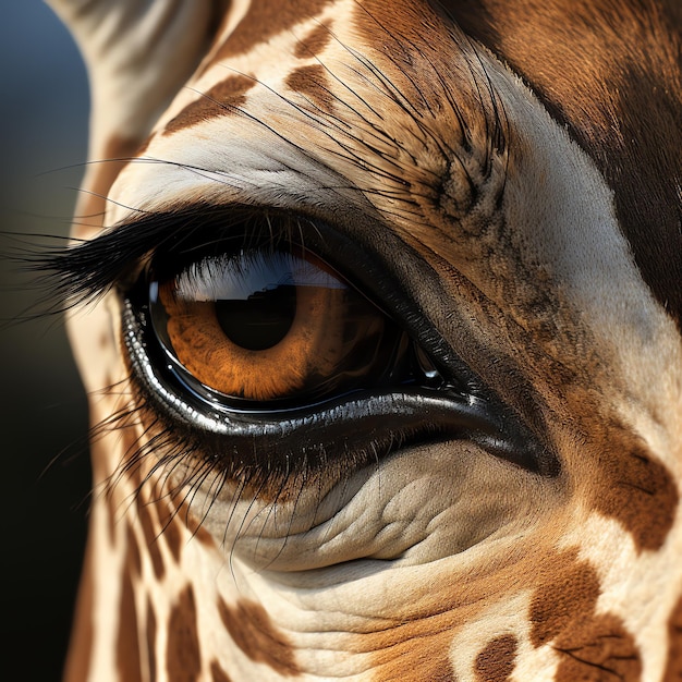 Photo beautiful giraffe eye animal in nature