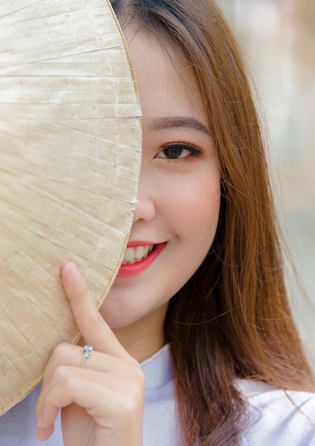 Beautiful girl in Ao Dai Viet Nam