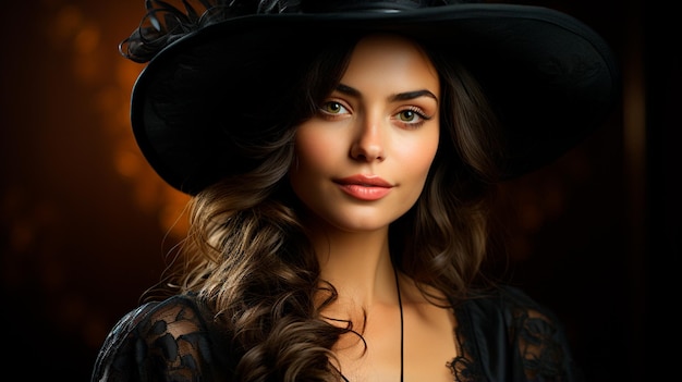 beautiful girl in black hat