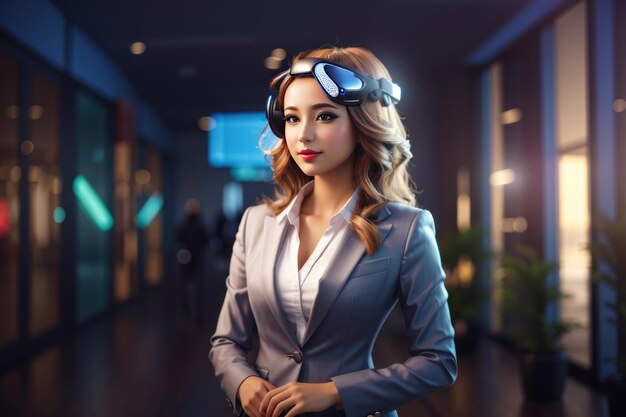 premium-ai-image-beautiful-girl-in-business-women-dressup-fantasy