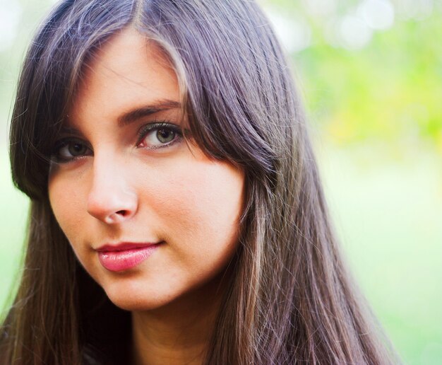 Beautiful girl close up outdoor