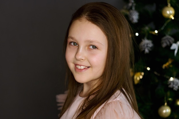 Photo beautiful girl closeup portrait of a child