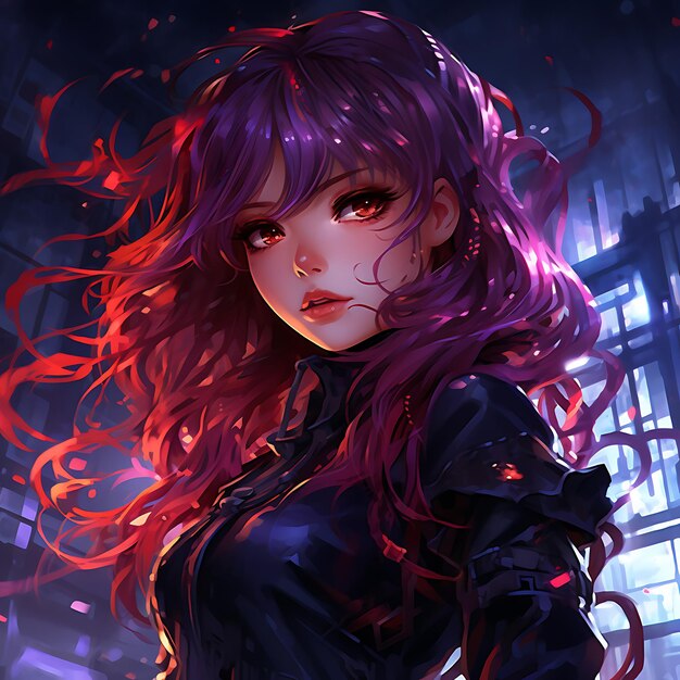 Premium AI Image  An anime style image of a cyberpunk girl wielding a  katana