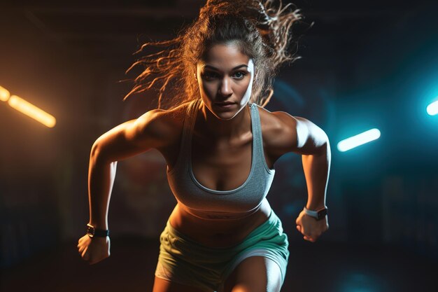 Photo beautiful girl at dance aerobics class