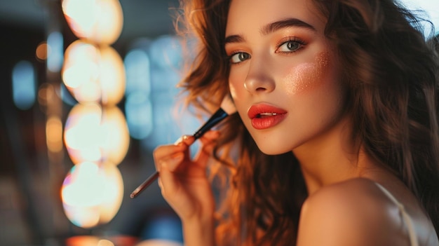 Photo beautiful girl in the dressing room