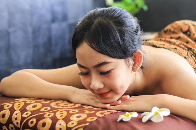 Beautiful Girl Enjoy the spa and sleep background