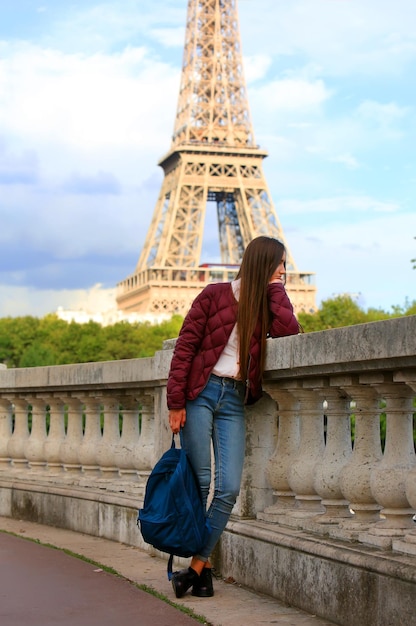 Beautiful girl have fun in the Paris