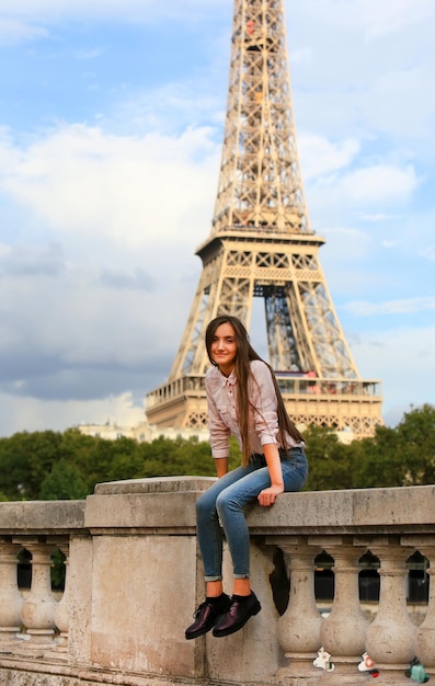 Beautiful girl have fun in the Paris