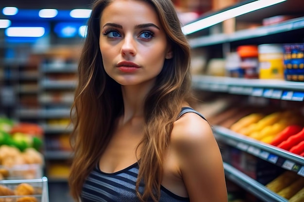 Beautiful girl in the market