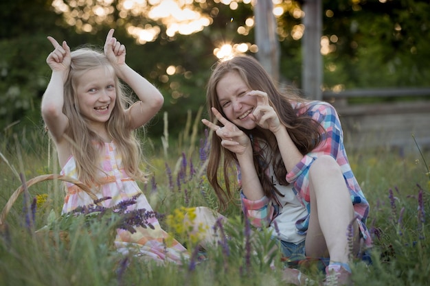 Beautiful girl on the meadow