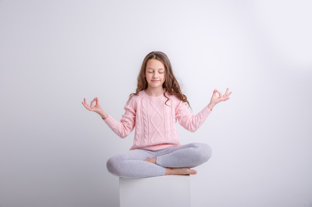 beautiful girl meditating