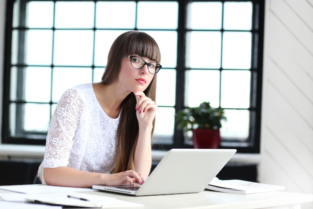 Beautiful girl in the office