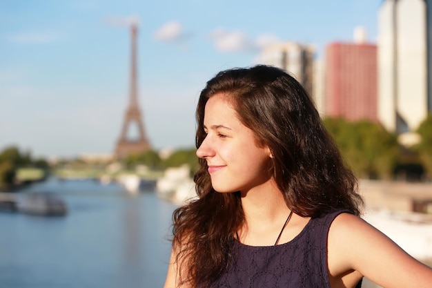 Beautiful girl in Paris, France