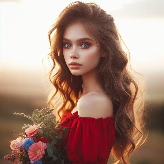 Photo beautiful girl portrait