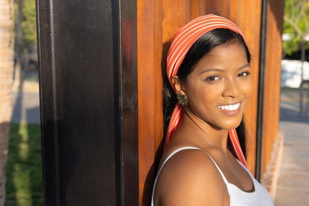 Beautiful girl posing on the park