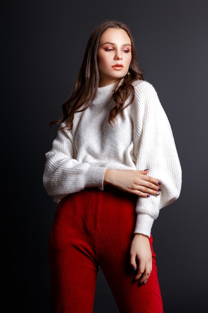 Beautiful girl posing in the studio