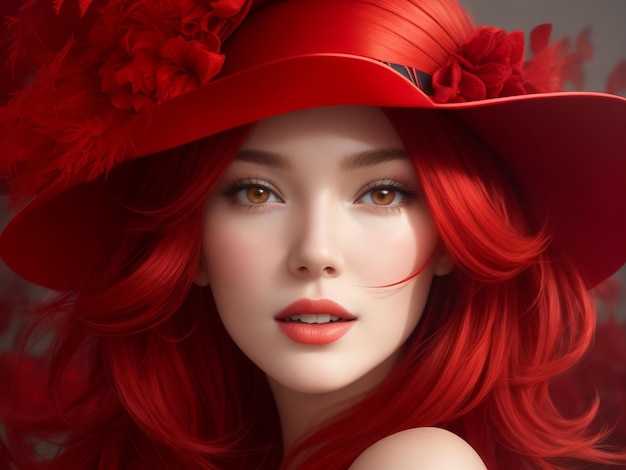 Beautiful Girl on red lookup