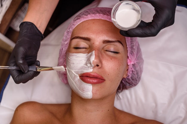 Beautiful girl on a relaxing cosmetology procedure