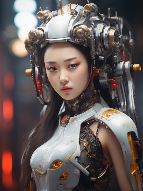 Beautiful girl in robot costume