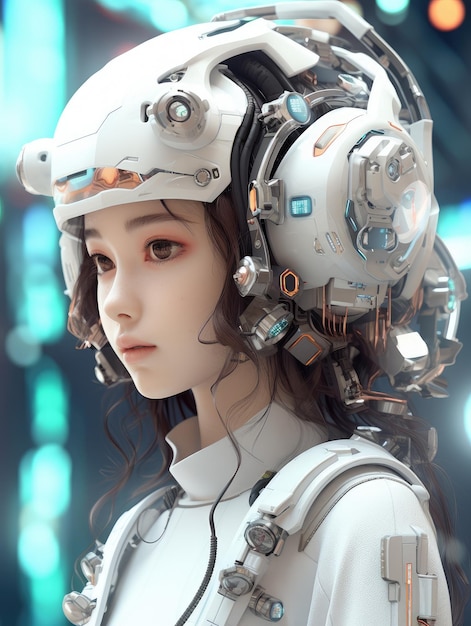 Beautiful girl in robot costume