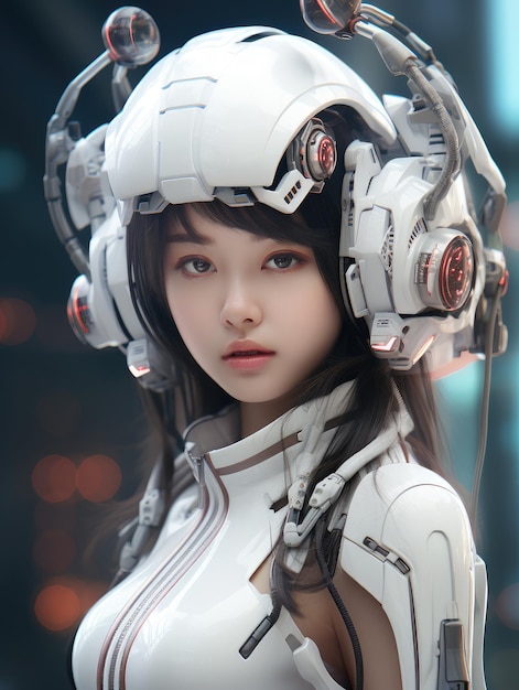 3d render of Mecha robot anime girl AI Generative 30717987 Stock Photo at  Vecteezy