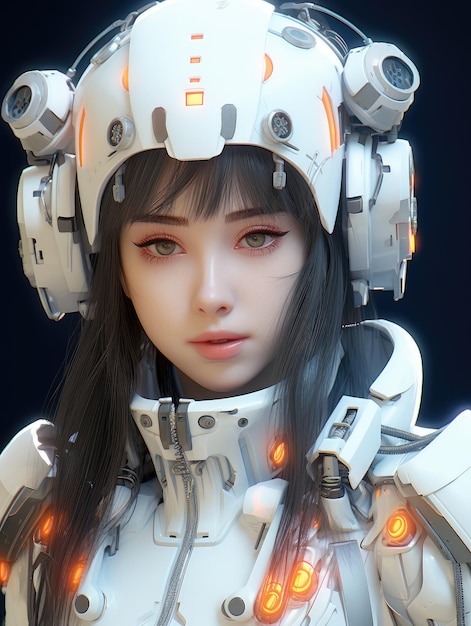 Beautiful girl in robot costume