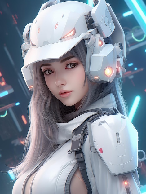 Beautiful girl in robot costume