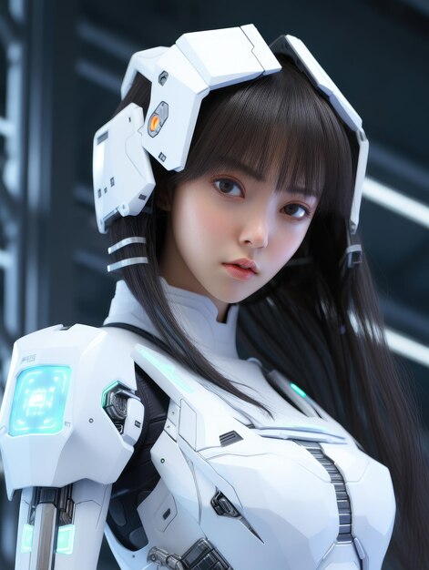 Beautiful girl in robot costume