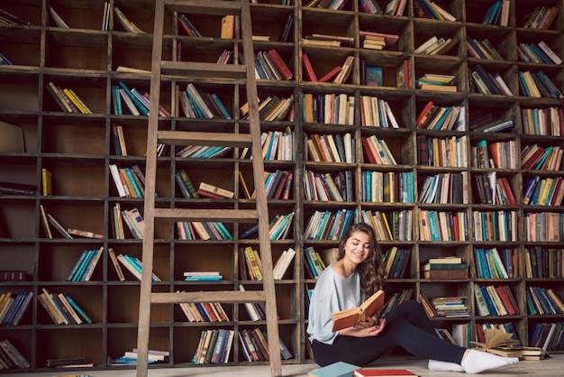 Beautiful girl's reading books