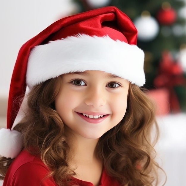 Beautiful girl in Santa's Cap