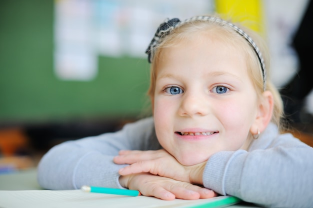 Beautiful girl in school