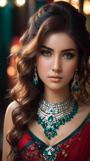 Beautiful girl shooting with jewelry